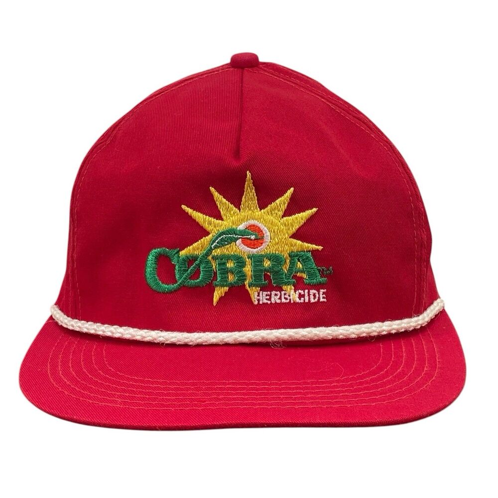 Vintage‎ K-Products Cobra Herbicide Red Snapback Hat Rope Trim